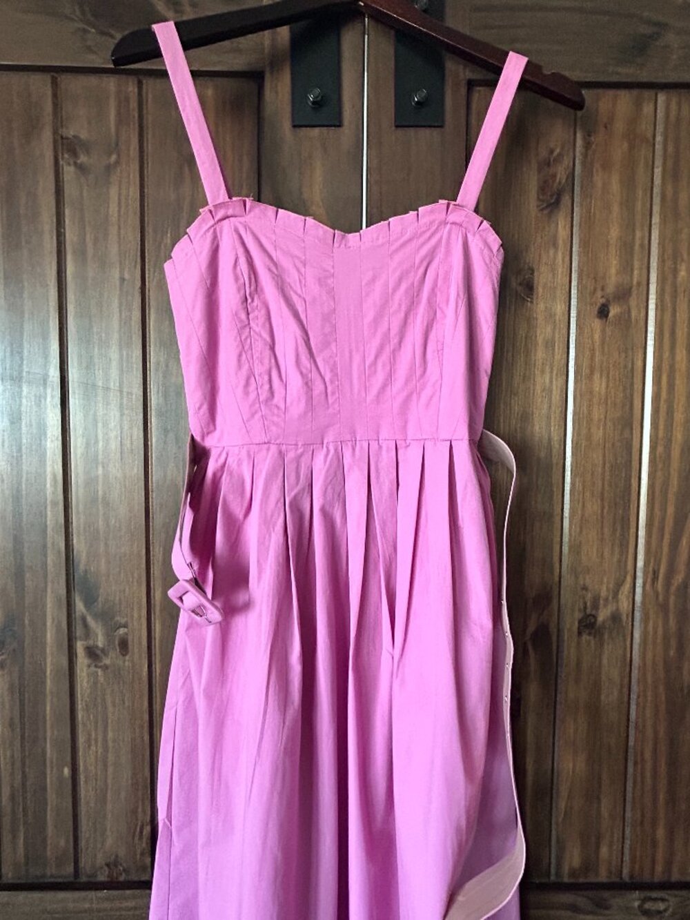 Zara Pink Belted Midi Dress - Picture 13 of 14
